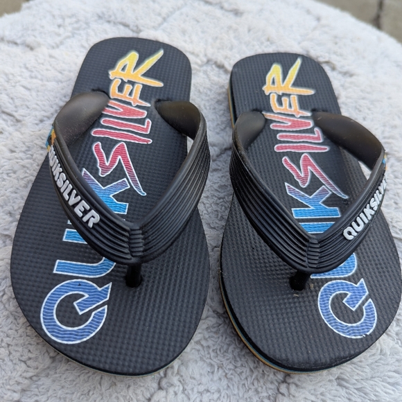 Toddler Boys Quicksilver Flip-flops Size 11/12 - Picture 1 of 4